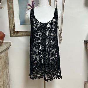 Black floral cut out dress